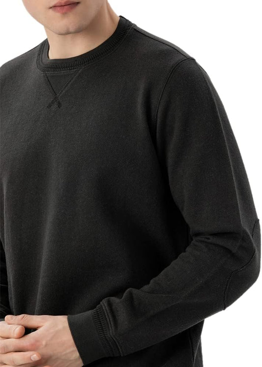 OTIC Men's Crewneck textured Jacquard Rib Long sleeve