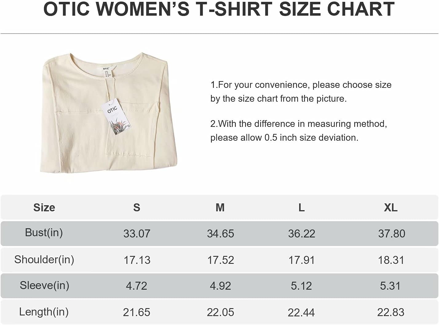 OTIC Crew Neck Raglan Sleeve Pocket Sustainable Cotton Lightweight and Soft Tee Shirt for Women “Cotton USA