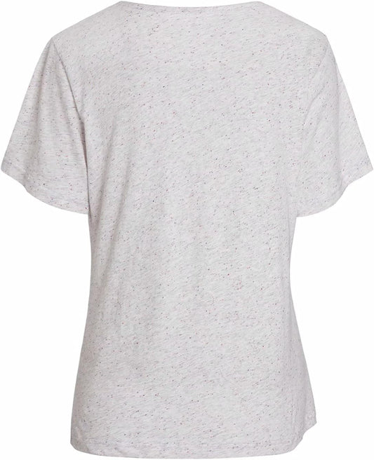 OTIC Womens Summer Crewneck Short Sleeve Multi Color Neps Sustainable Cotton Casual Top Tee Cotton USA