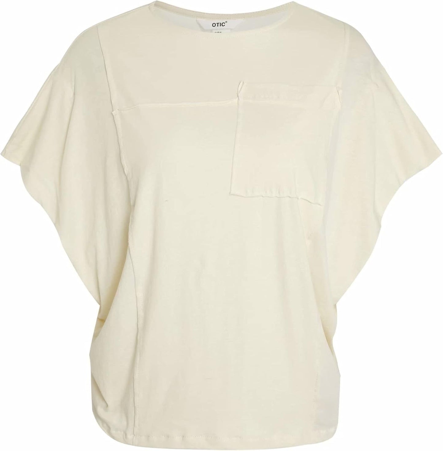OTIC Crew Neck Raglan Sleeve Pocket Sustainable Cotton Lightweight and Soft Tee Shirt for Women “Cotton USA