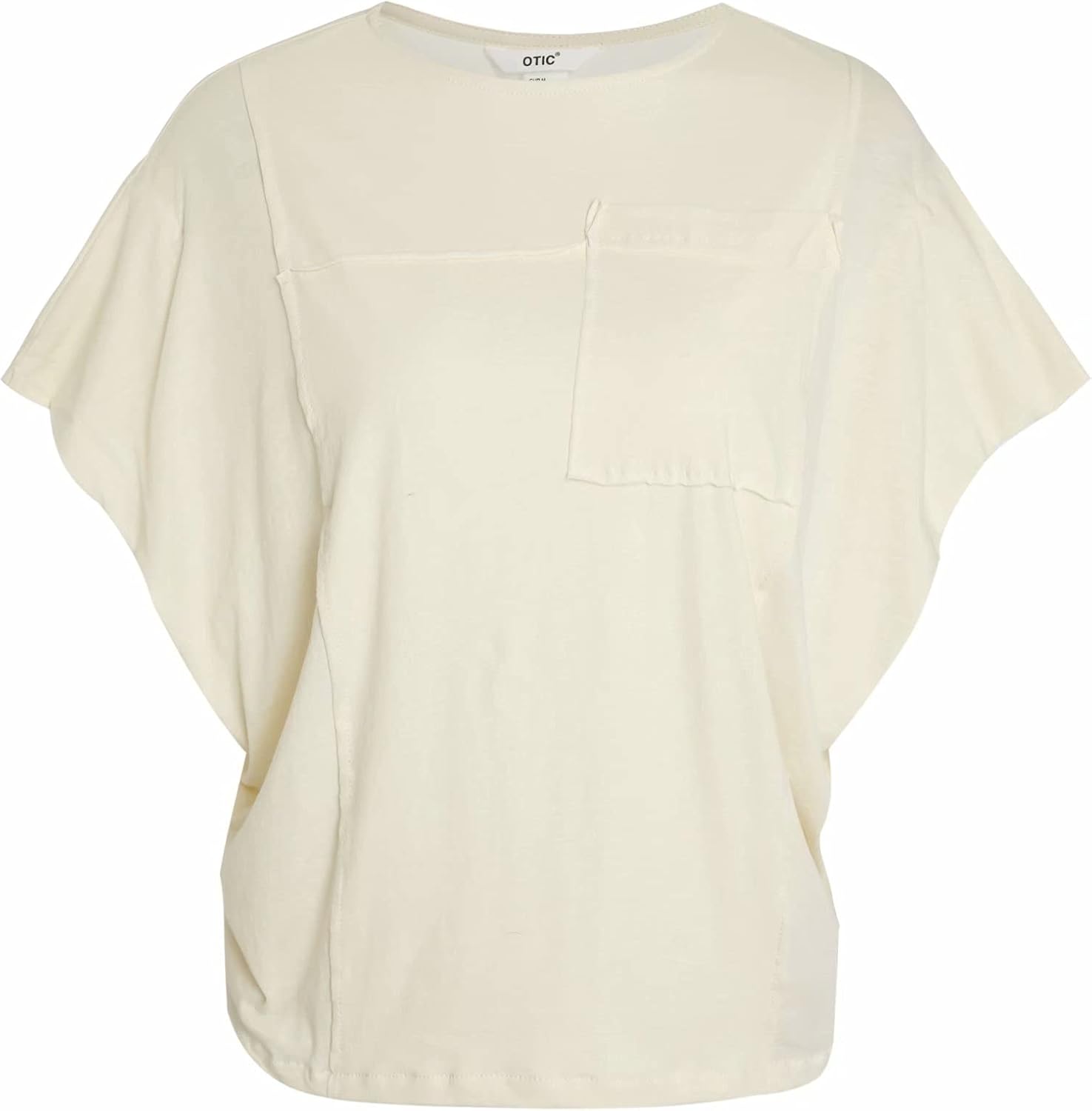 OTIC Crew Neck Raglan Sleeve Pocket Sustainable Cotton Lightweight and Soft Tee Shirt for Women “Cotton USA