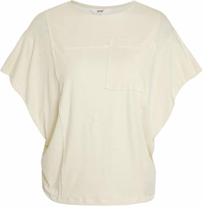 OTIC Crew Neck Raglan Sleeve Pocket Sustainable Cotton Lightweight and Soft Tee Shirt for Women “Cotton USA