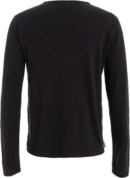 OTIC Men's Henley Opening Placket Button Shirt Long Sleeve Sustainable Recycle Cotton