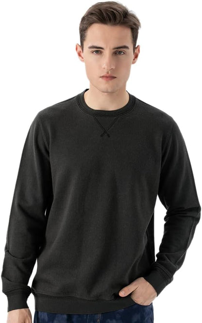 OTIC Men's Crewneck textured Jacquard Rib Long sleeve