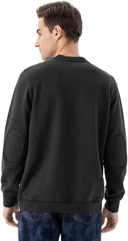 OTIC Men's Crewneck textured Jacquard Rib Long sleeve