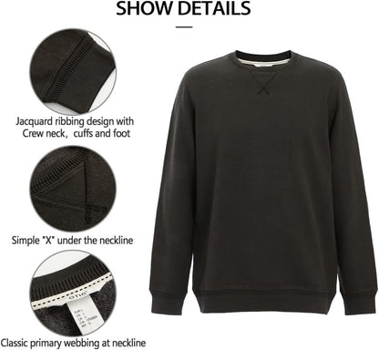 OTIC Men's Crewneck textured Jacquard Rib Long sleeve