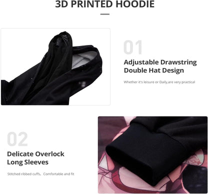 Hoodie Sweatshirt Hip Hop Couples Pullover： 3D Printing Anime Hooded Print Bat Long Sleeve For Men Women