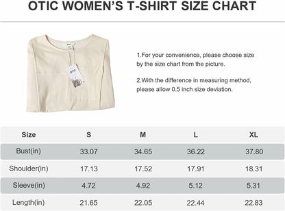 OTIC Crew Neck Raglan Sleeve Pocket Sustainable Cotton Lightweight and Soft Tee Shirt for Women “Cotton USA