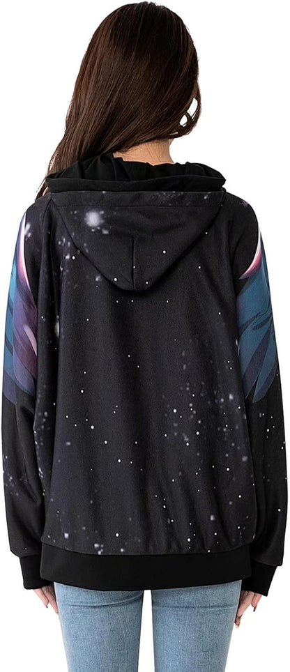 Hoodie Sweatshirt Hip Hop Couples Pullover： 3D Printing Anime Hooded Print Bat Long Sleeve For Men Women