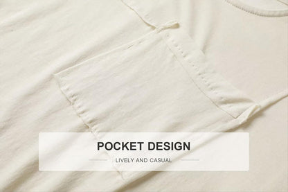 OTIC Crew Neck Raglan Sleeve Pocket Sustainable Cotton Lightweight and Soft Tee Shirt for Women “Cotton USA