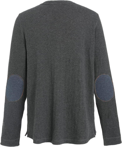 Men's Henley Opening Placket Button Long Sleeve Shirt Two-Sided Two-Color Soft Top Sustainable Cotton Cotton USA
