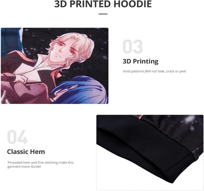 Hoodie Sweatshirt Hip Hop Couples Pullover： 3D Printing Anime Hooded Print Bat Long Sleeve For Men Women