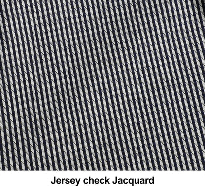 Men's Polo Shirt Long Sleeve Opening Placket Button Check Jacquard Sustainable Cotton Cotton USA